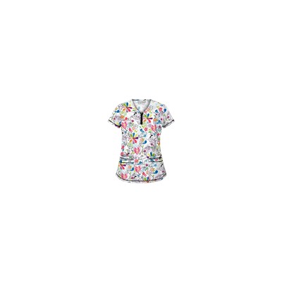 UA Song From the Heart Black Print Scrub Top