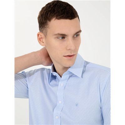 Açık Mavi Slim Fit Uzun Kollu Gömlek