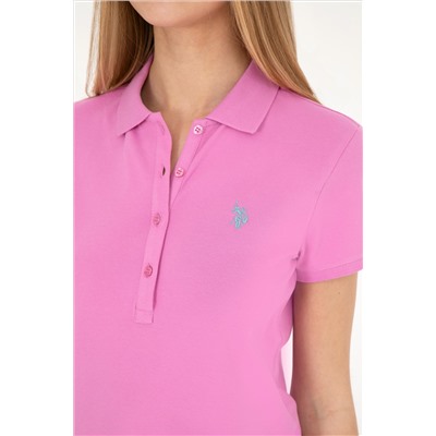 Kadın Pembe Basic Polo Yaka Tişört