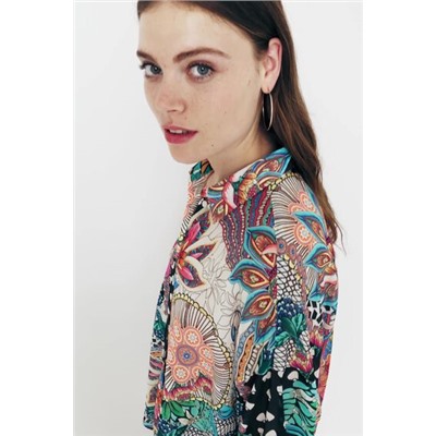 Camisa de algodón estampada