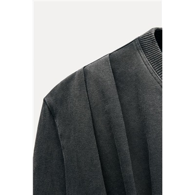 HEAVY COTTON PLEATED T-SHIRT