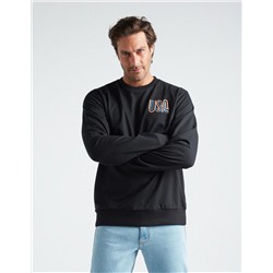 Fleece Sweatshirt, Men, Black