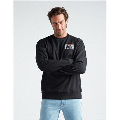 Fleece Sweatshirt, Men, Black