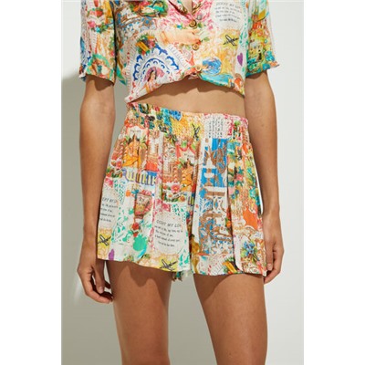 Pantalón short hawaiano lúrex