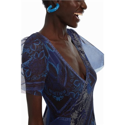 Vestido evasé doble capa