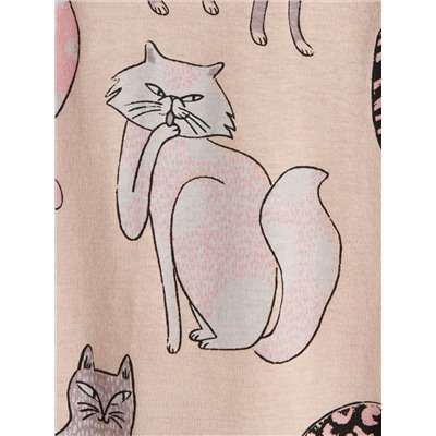 T-Shirt mit Katzenmuster