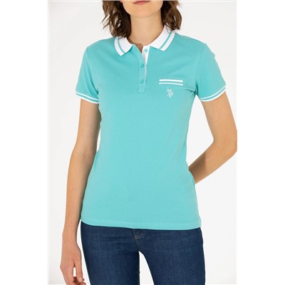 Kadın Mint Polo Yaka Tişört