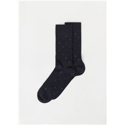 Kurze Herrensocken mit Cashmere und Allover-Rautenmuster