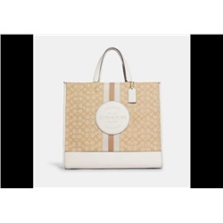 Dempsey Tote 40 In Signature Jacquard With Stripe And Coach Patch