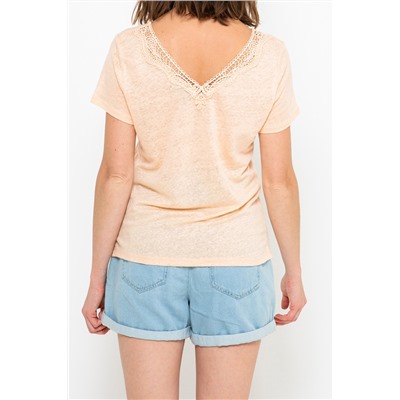 Top de lino Naranja pastel