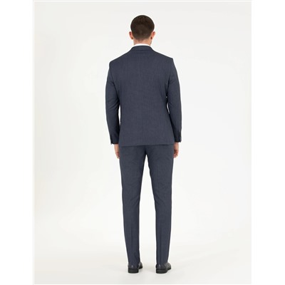 Lacivert Yelekli Slim Fit Takım Elbise