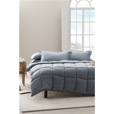 Mona Tek Kişilik Comforter Set - İndigo