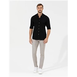 Siyah Slim Fit Uzun Kollu Gömlek
