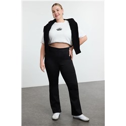 Trendyol Curve Siyah Yüksek Bel Esnek Beli Lastikli İspanyol Paça Flare Fit Jeans TBBAW25CJ00032