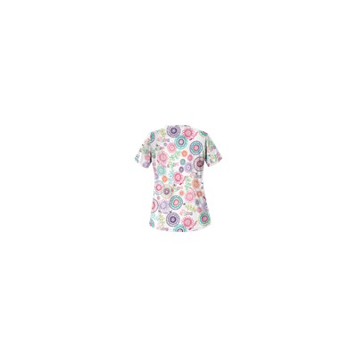 UA Spring Out White Print Scrub Top