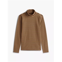 Long-Sleeve Stripe Turtleneck T-Shirt