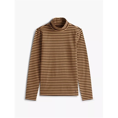 Long-Sleeve Stripe Turtleneck T-Shirt