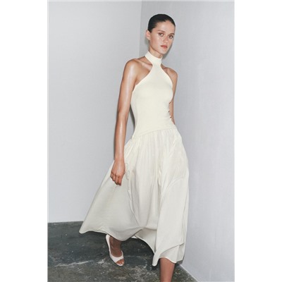 HALTERNECK DRESS WITH MATCHING DETAIL