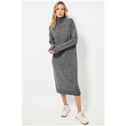 Vestido jersey - Negro jaspeado