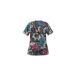 UA Romantic Scroll Black Scrub Top