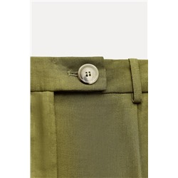 LINEN BLEND DARTED TROUSERS