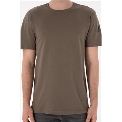 Erkek Regular Fit Bisiklet Yaka Vizon Basic Tişört