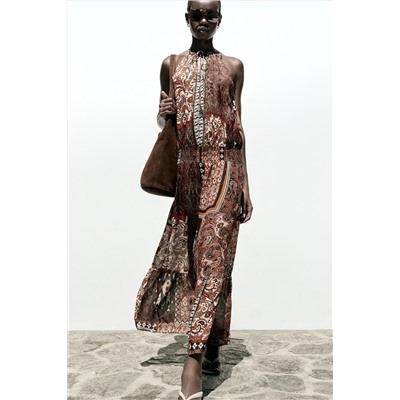 METALLIC THREAD PRINTED DRESS