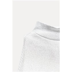 RIBBED FOIL HALTER TOP
