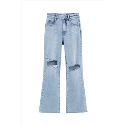 Vaquero bootcut 7/8 de tiro alto Azul claro