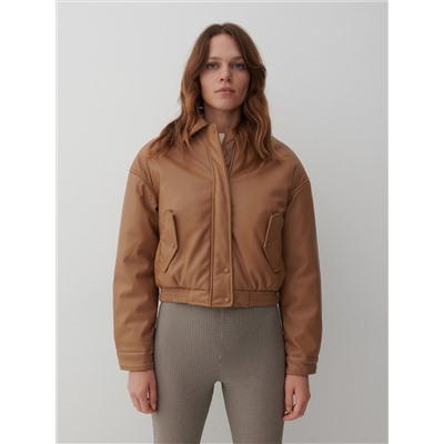 Bomberjacke aus Kunstleder