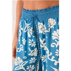Pantalón largo viscosa estampado sello