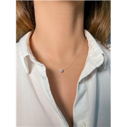 Колье из серебра с фианитом родированное (на леске) 925 пробы Л-1083р