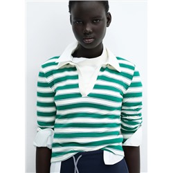 Polo cuello pico rayas