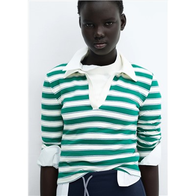 Polo cuello pico rayas