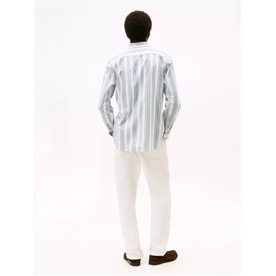 Regular Fit Striped Stretch Oxford Shirt