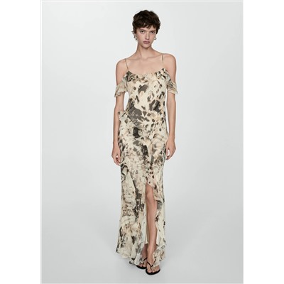 Vestido volantes animal print