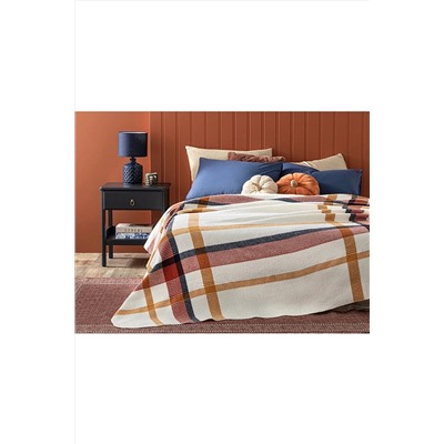English Home Modern Frame Waffle Çerçeveli Tek Kişilik Battanıye 150x200 Cm Hardal-terracota 10036802
