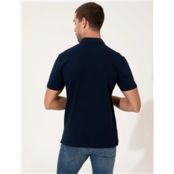 Lacivert Slim Fit Polo Yaka Basic  Tişört