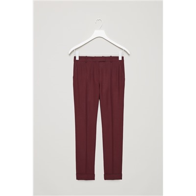 STRAIGHT-LEG WOOL TROUSERS