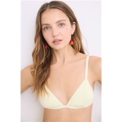 Sujetador triangular algodón copas extraíbles amarillo