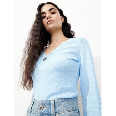 Bluse aus Strukturstoff