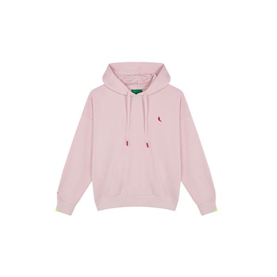 Sudadera capucha felpa algodón rosa