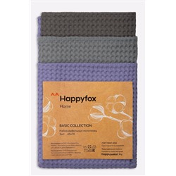 Набор вафельных полотенец с петельками 3шт Happy Fox Home