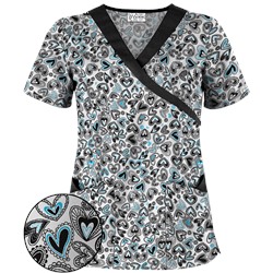 UA Change Of Heart Black Mock Wrap Scrub Top