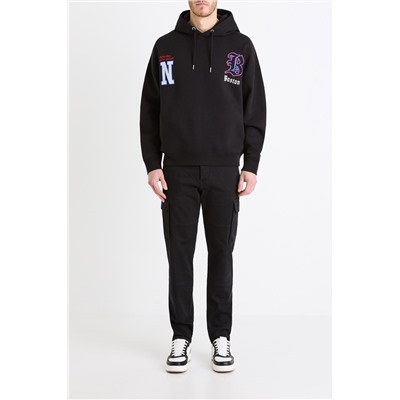 Sudadera oversize con capucha - Negro