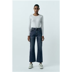 MID-RISE FLARED CROPPED TRF JEANS