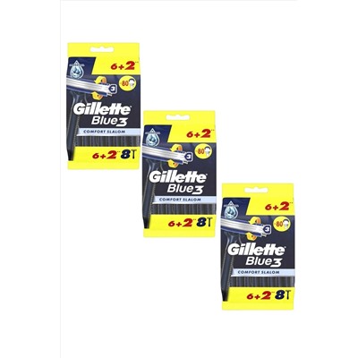 Gillette, Blue 3 Tıraş Bıçağı 6 2'li Poşet Comfort Slalom 3 Paket