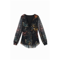 Blusa viscosa estampada