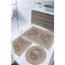 ALAADDİN CARPET Kaymaz Tabanlı Leke Tutmaz Yıkanabilir 3lu (60x100) 2(50x60)banyo Halısı Banyo Paspası Klozet Takımı 5536