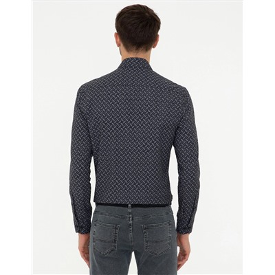 Siyah Slim Fit Uzun Kollu Gömlek